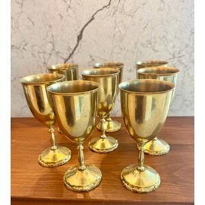 Brass Goblet Set Vintage A. Lara| Mid Century Barware